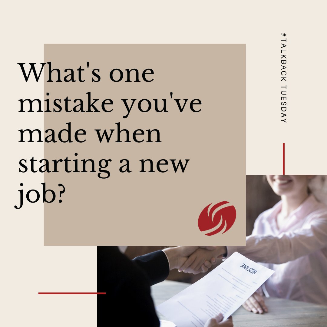 dfsqc's tweet photo. What's one mistake you've made what starting a new job? #TalkbackTuesday #SupportHer https://t.co/2uml6x5515