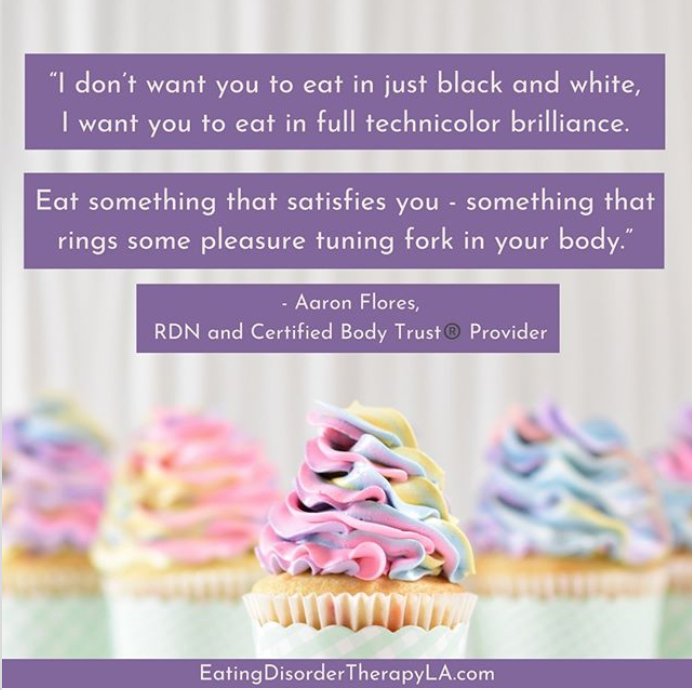 EatDisorderLA's tweet photo. Food is not meant to just be a matter-of-fact thing that we put into our mouths to fuel our bodies. We are allowed to gain pleasure from our experience with food. In fact, it is HEALTHY to engage in pleasurable experiences! https://t.co/MEEB4SDuBd https://t.co/jKapIthmgF