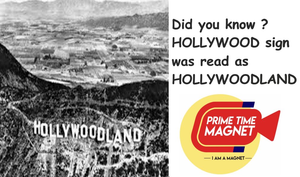 MagnetPrimetime's tweet photo. Is it true that Hollywood was earlier known as Hollywoodland ? #IAmAMagnet #PrimeTimeMagnet #hollywood #filmindustry #shortfilms #cinematographer #movies #moviereview #moviemaking #actorslife #actress #bollywood #Stuntman #makeupartist #hairstylist #storytellers #scriptwriting https://t.co/3GSsViXfM9