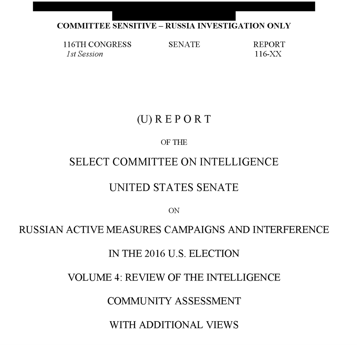 Senate Intel Cmte released its 4th of 5 reports as part of its bipartisan Russia 2016 election interference investigation (158 pages).  https://www.intelligence.senate.gov/sites/default/files/documents/Report_Volume4.pdf