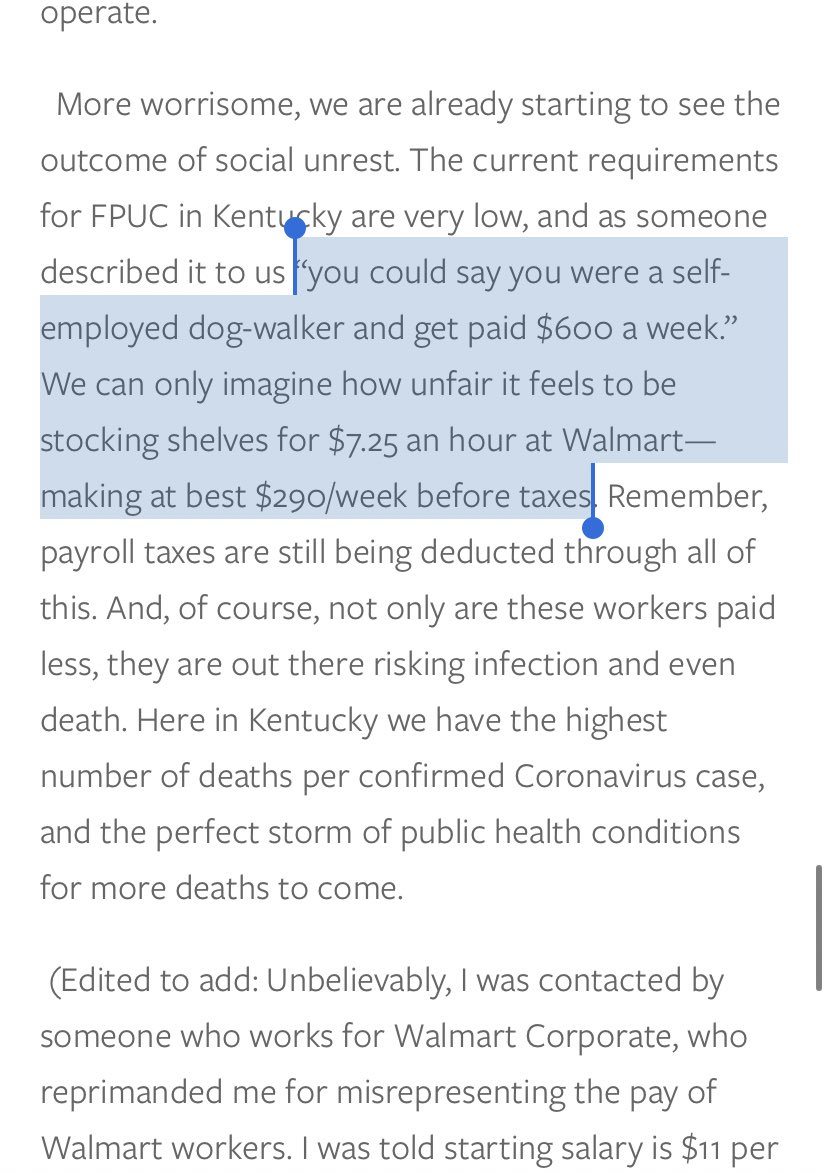 The business owner’s blog that clearly spurred this report is full of anti-worker sophistry dressed up as caring for the little man but this part, in particular, is vulgar. tl:dr GOP fucked her over on SBA relief and she’s taking it out on wage workers https://www.kentuckymoonbow.com/blog/url-9wj2b 