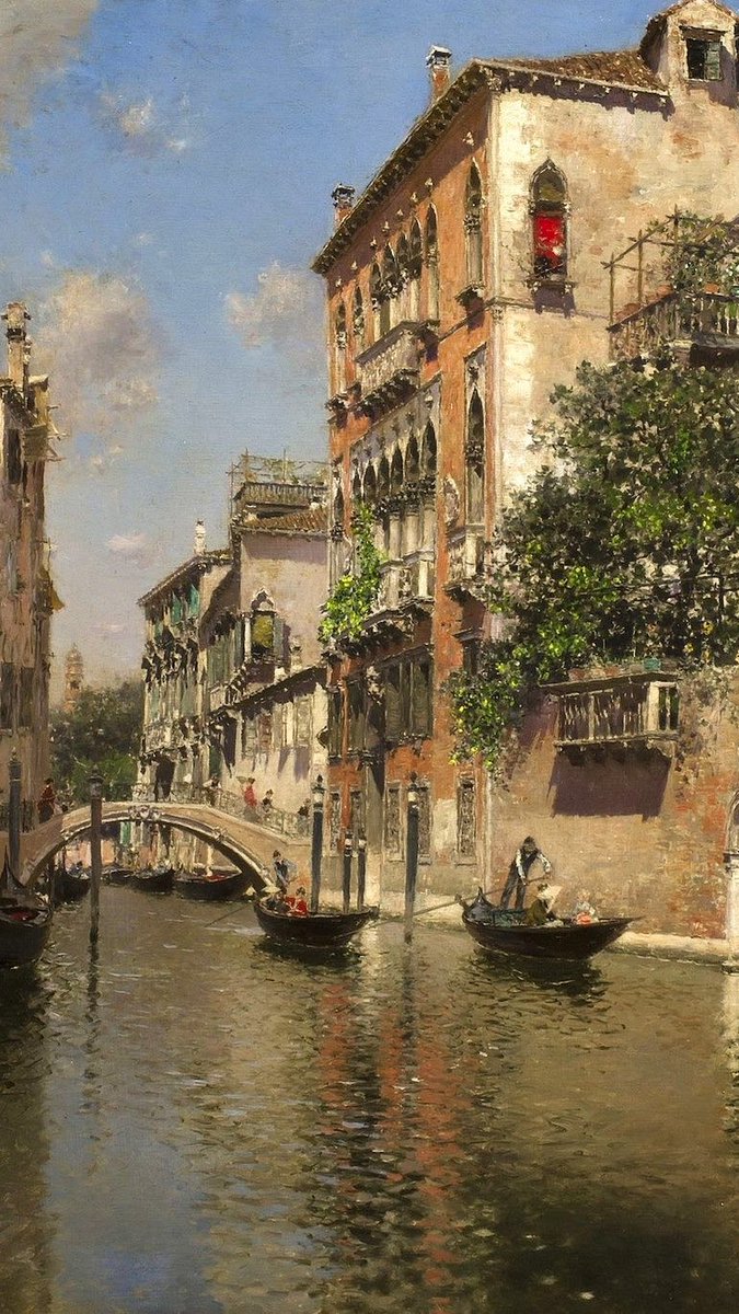 Martin Rico y Ortega 1 — View of Paris from the Trocadero2 — The Riva degli Schiavoni in Venice3 — Venetian Canal4 — Courtyard of the Palace of the Dux of Venice