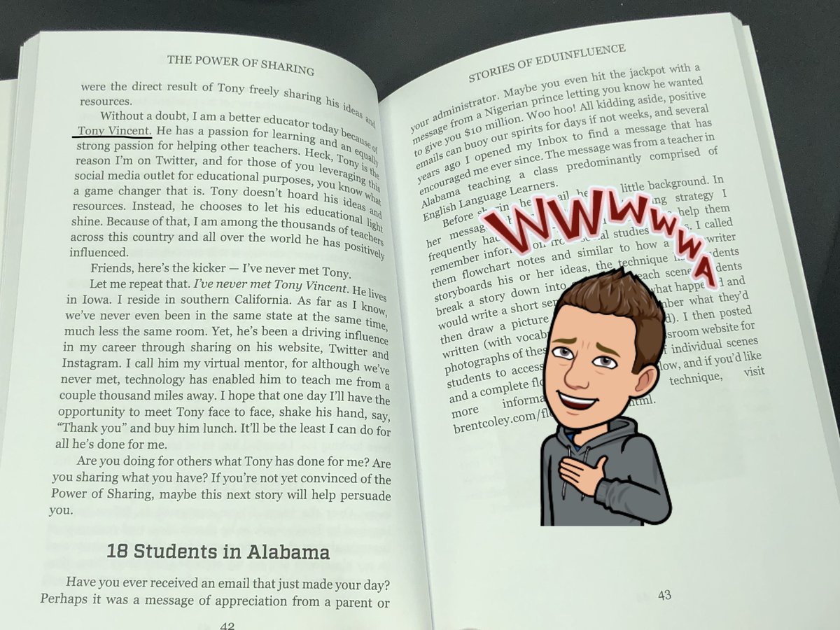 tonyvincent's tweet photo. 👏 Listen to @BrentColey read Chapter 4 of his book #EduInfluence, "The Power of Sharing." His voice sounds amazing—and he's got a great message to share: https://t.co/myleJu3pod
More about Brent's book: https://t.co/WKpKSvUJBf https://t.co/DTglAnDRFE