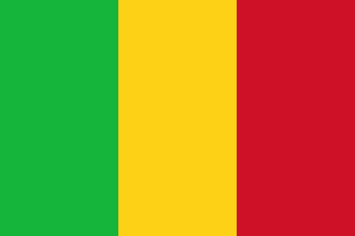 Mali. 5.5/10. Nearly identical to the flag of Guinea, but in reverse order. Typical pan-African colours. Adopted in 1961. Green stands for fertility of the land, gold stands for purity and mineral wealth and the red symbolizes the blood shed for independence from the French.