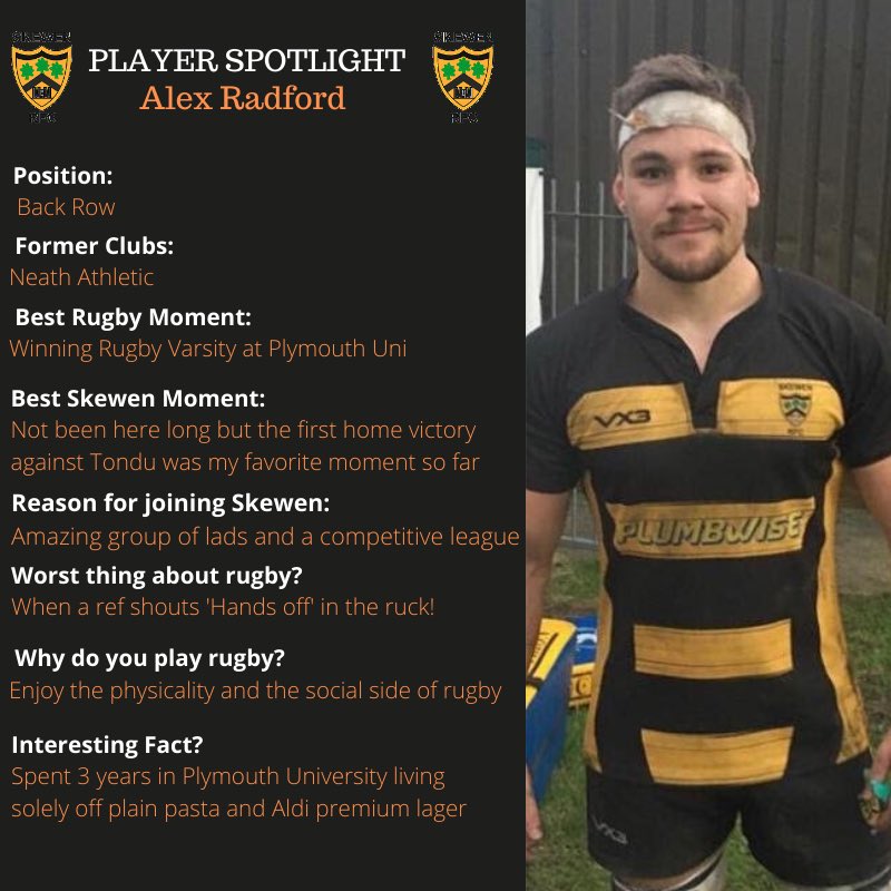Skewenrfc's tweet photo. Next up in the spotlight is back rower and new recruit @AlexRadford7 https://t.co/QVBBT14hrY