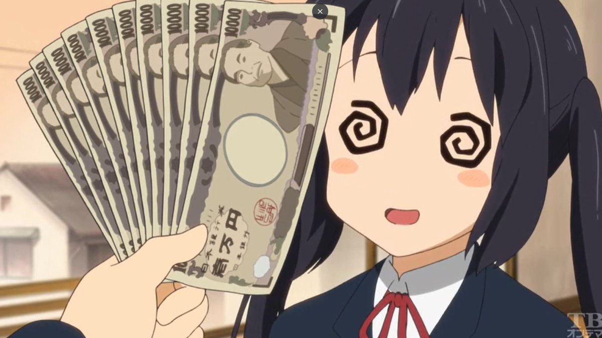 10万円の給付金の話題で、けいおんのこの画像めちゃめちゃ汎用性高そうなのに、使われてるのあまり見ないのなんでだろう…