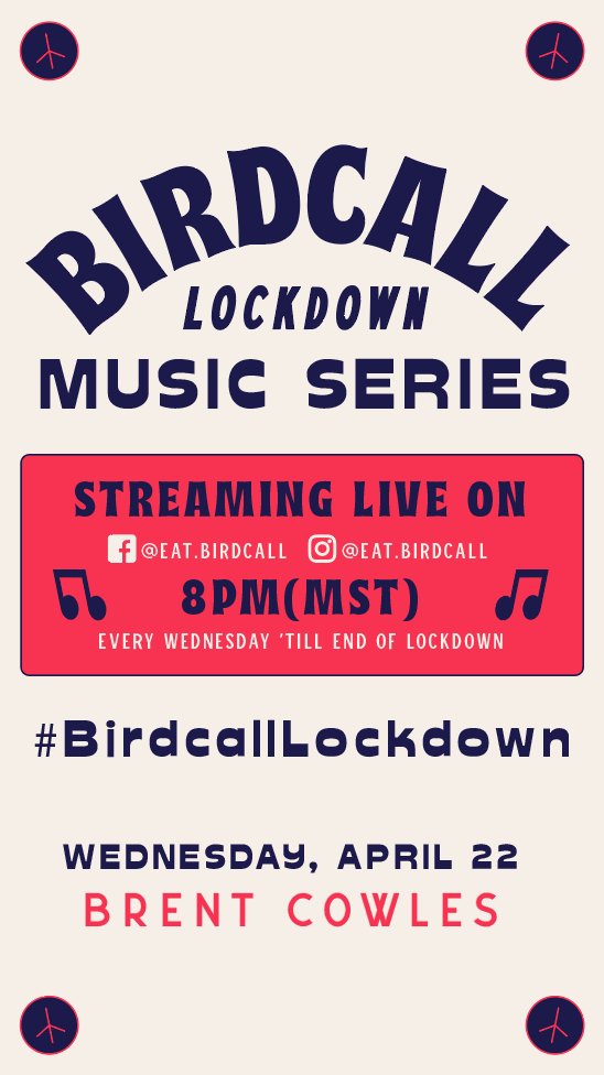 I play live tomorrow (Wed 4/22) at 8pm MT as part of the #birdcalllockdown Music Series! Tune in at facebook.com/eat.birdcall