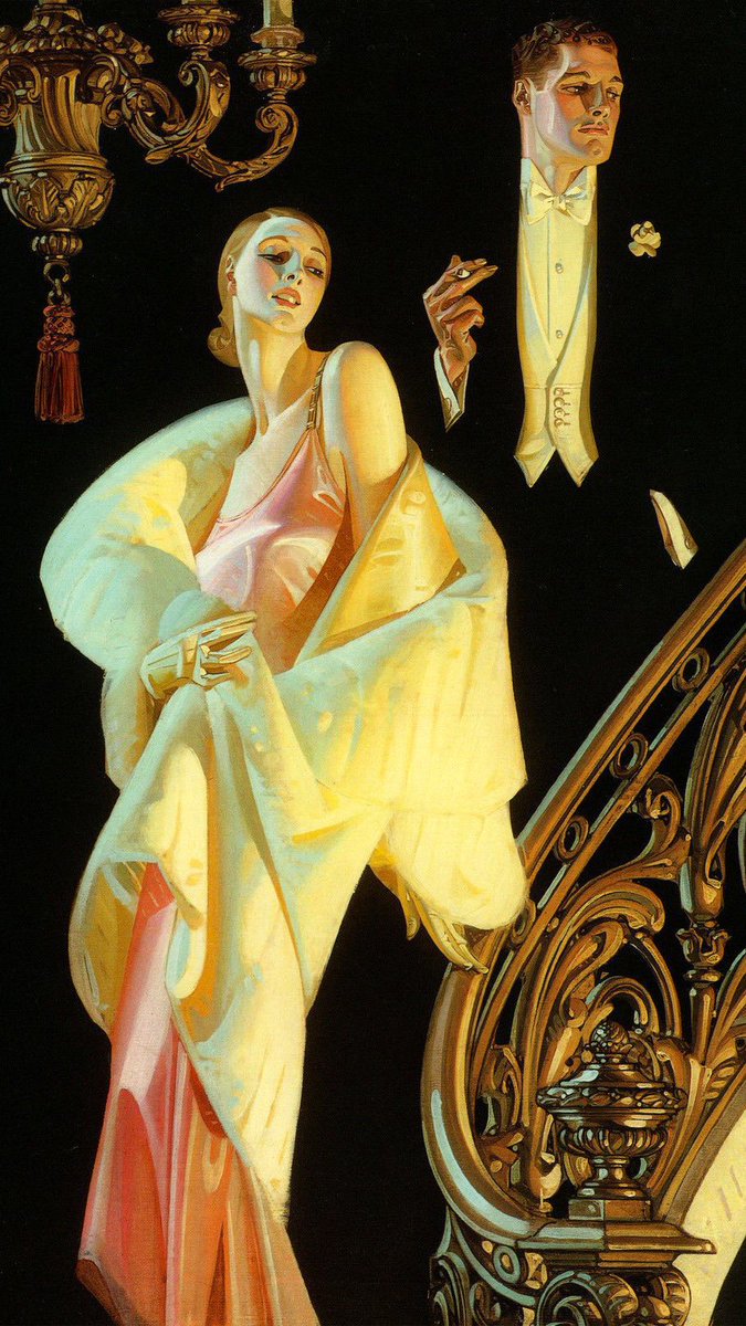 J. C. Leyendecker1 — Man and Woman Dancing 2 — Ice Skaters 3 — Men Reading 4 — Advertisement for Arrow Dress Shirts and Collars