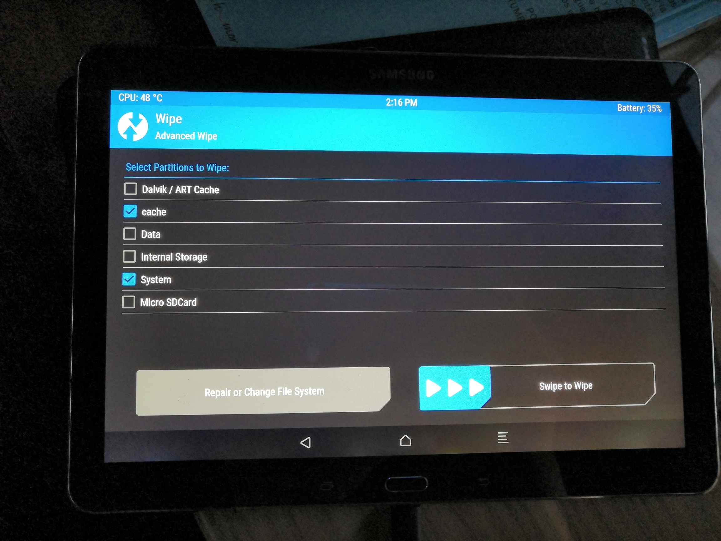 lineageos galaxy tab s