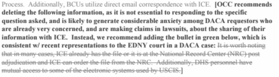 But they chose to exclude that fact from talking points for Congress, when asked about info-sharing.