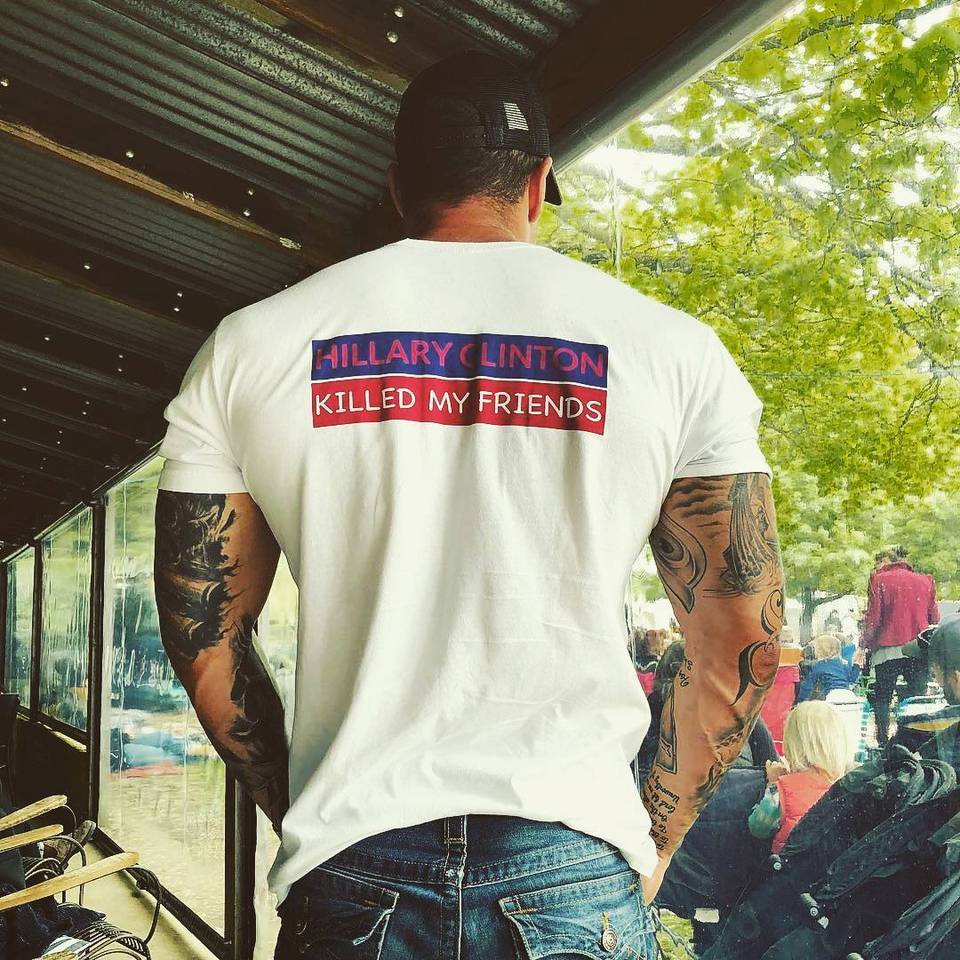 TommyGunz0311's tweet image. For anyone interested, these shirts are for sale. Comes in various sizes and colors. 20% off for any vet or first responder. Check out the website:  projectwarpath.com 
@ProjectWarPath #projectwarpath @HillaryClinton @cnn
@theview #NeverForgetBenghazi #NoRescue