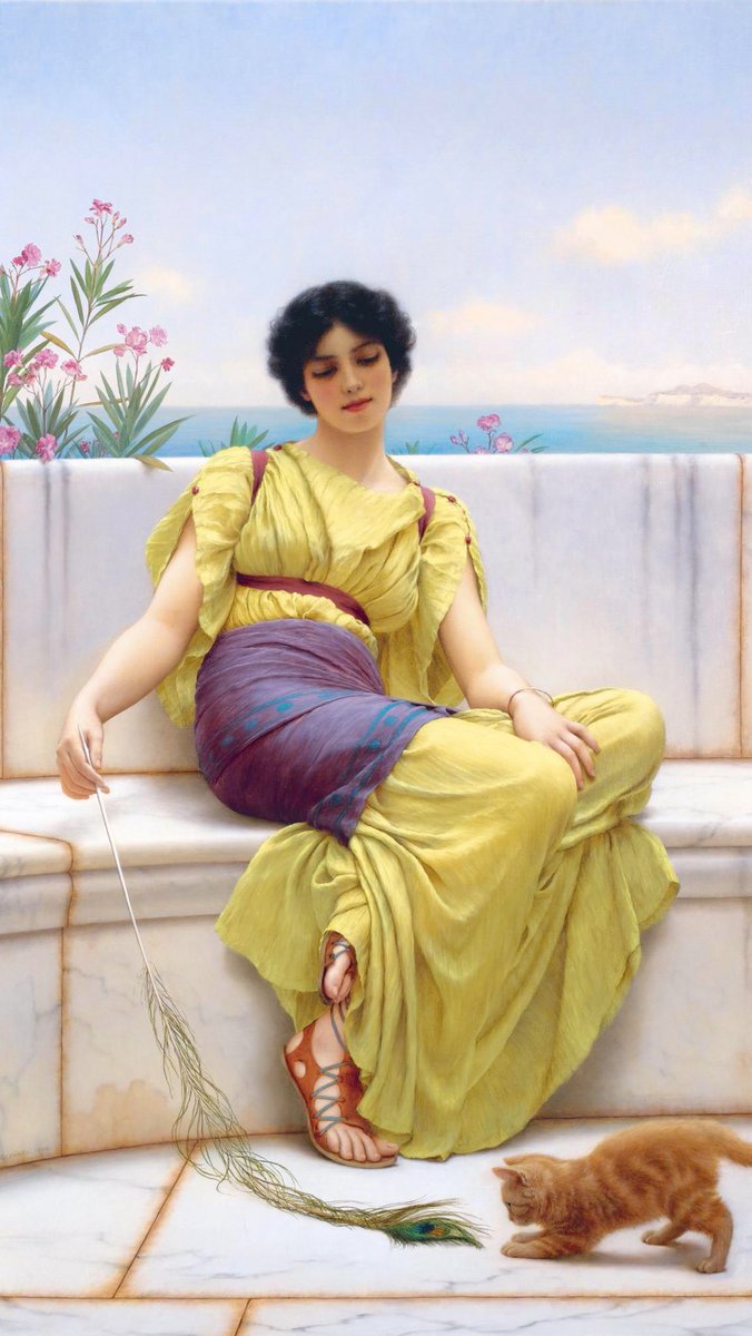 John William Godward 1 — A Fair Reflection 2 — Idleness3 — The Quiet Pet 4 — A Pompeian Lady