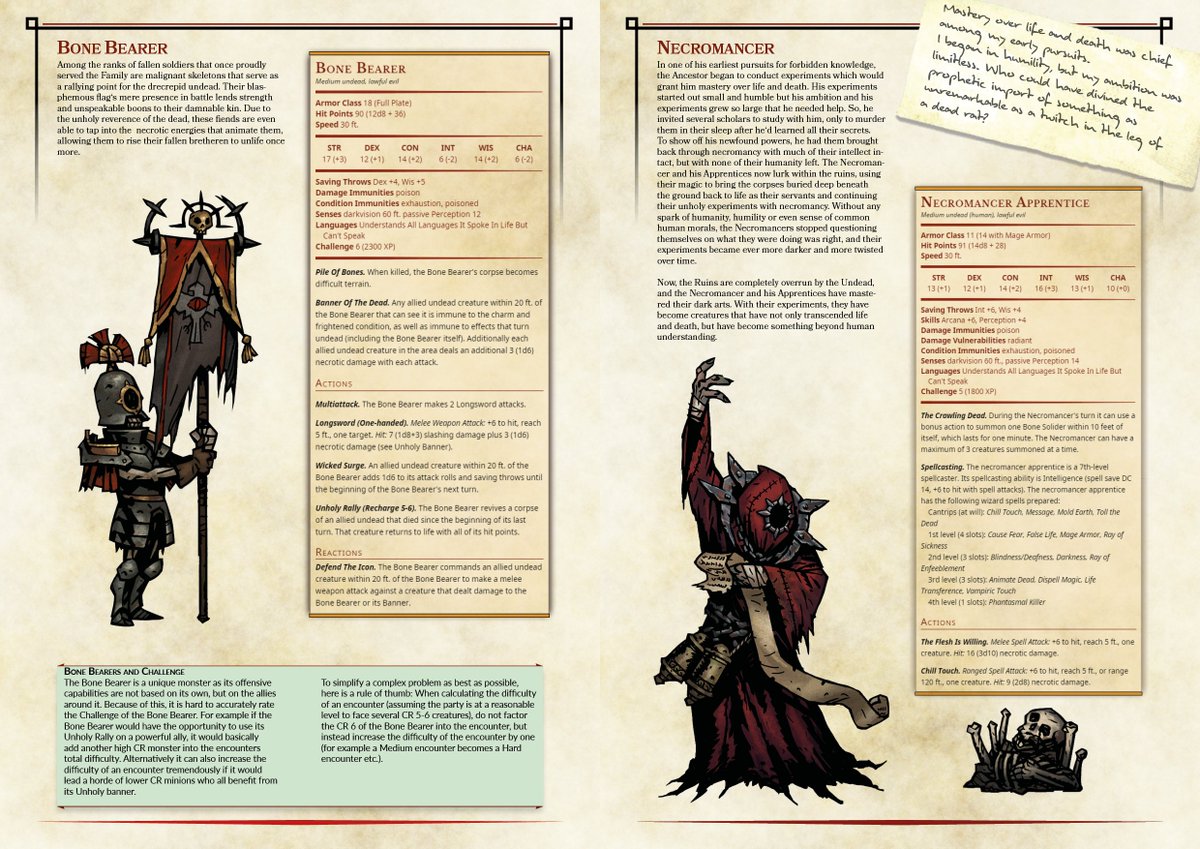 Expanded Darkest Dungeon Monster Manual - Undead Link to Tokens & PDF  (which also contains the higher difficulties) can be found in the reply #dnd  #DarkestDungeon #homebrew #5e