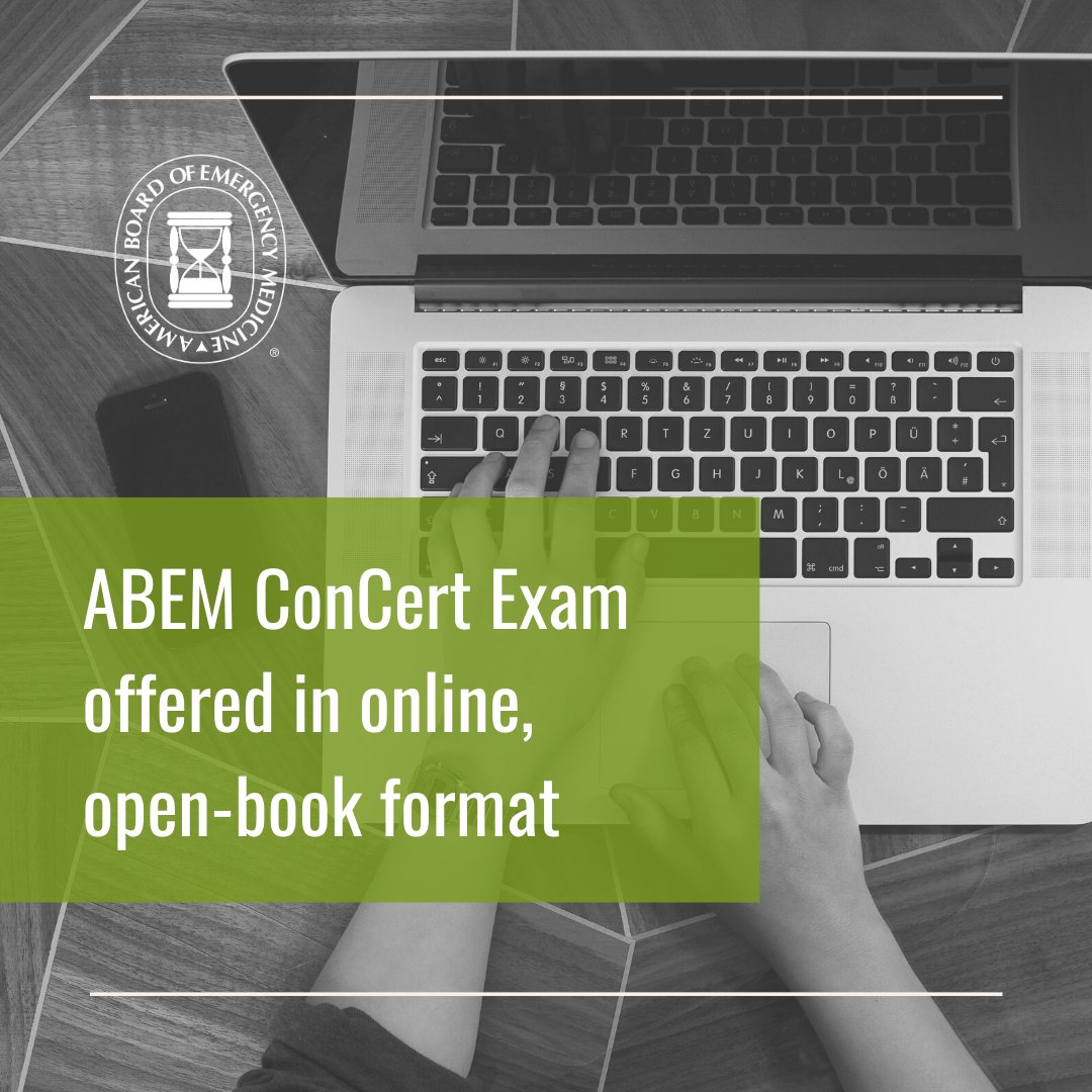 Emergency physicians are facing unprecedented circumstances related to COVID-19. ABEM recognizes this and is making changes to support physicians effective immediately. The ConCert Exam will be an online, open-book format. Additional details at abem.org/public/news-ev…