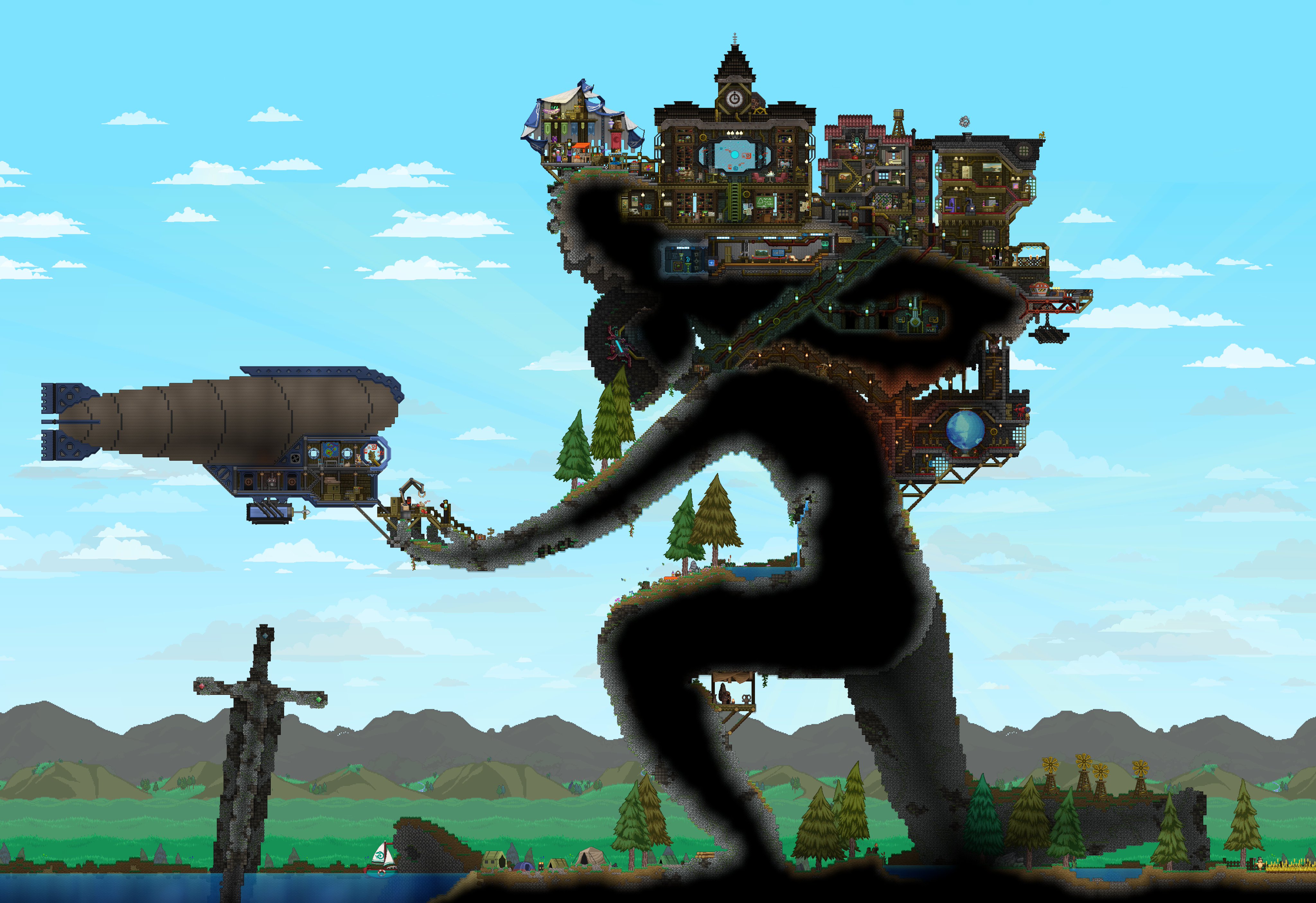 Terraria летающий корабль