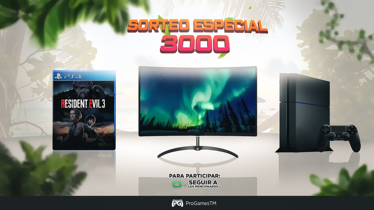 💥🎁 #SORTEO ESPECIAL 3,000💥

🔹Monitor 24 pulgadas 
🔹️PS4 PRO
🔹️Resident Evil 3

➡Para participar: Haz RT🔁, Sigue a <a href="/ProGamesTM/">PRO GAMES™🎮</a> y <a href="/AmaruEsports/">Amaru eSports</a>

📅Termina: 21/05

¡SUERTE! 🍀