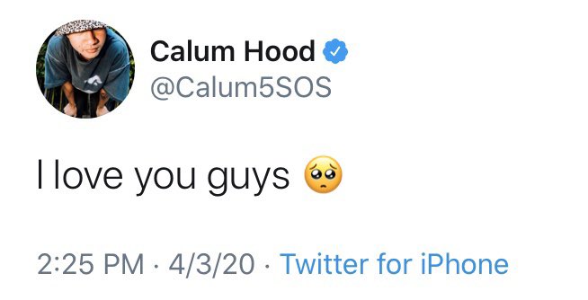 calum constantly reminds us that he cares for our well being and mental health