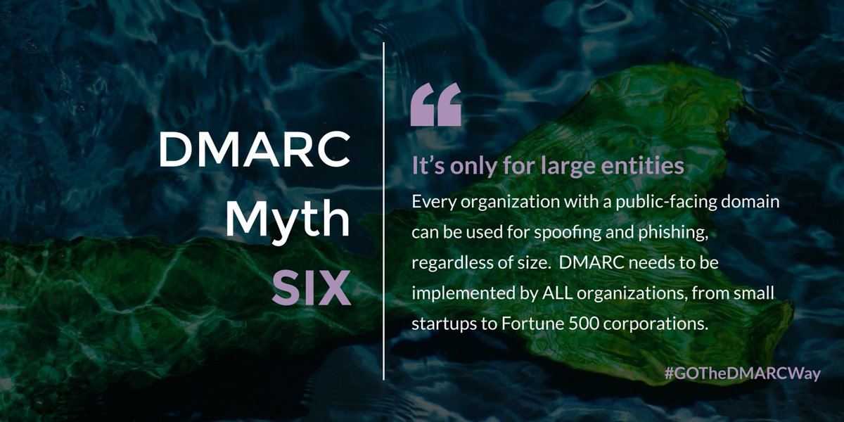 EMEA_GCA's tweet photo. The last of our #DMARCMyths 🧜‍♀️: 'It's only an issue for large companies.' #DMARC concerns any public-facing domain, suitable for being used for #spam, #phishing or #BEC, so make sure you #GoTheDMARCWay and register for the #DMARCBootcamp starting on #May4: https://t.co/UeOTlEYO0Z https://t.co/vASKUCFfy5