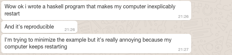 jaspervdj's tweet image. haskell is useful because it allows you reason about side effects