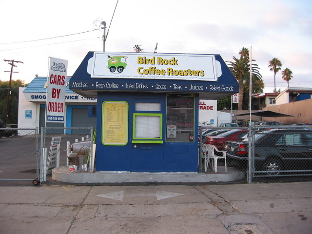 The OG of all BRCR locations! Circa 2004- This little kiosk was on Turquoise St in PB. It was started by San Diego native Chuck Patton, soon after his wife bought him a small roaster as a Christmas gift. Couple years later, in 2006, he opened his shop in Bird Rock, La Jolla