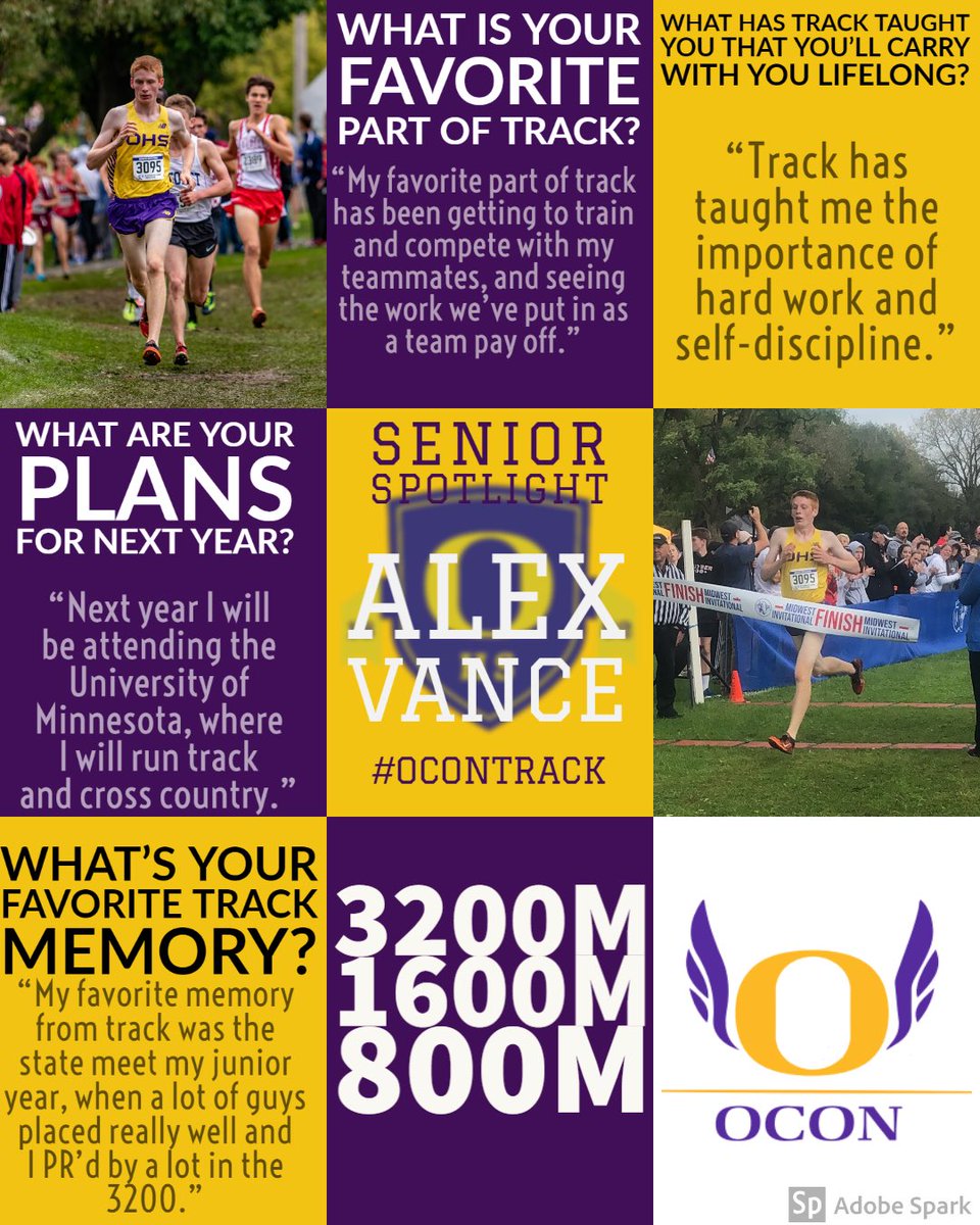 OconomowocXC's tweet image. Our #SeniorSpotlight this week is @GopherCCTF commit Alex Vance! #OconTrack #OconPride