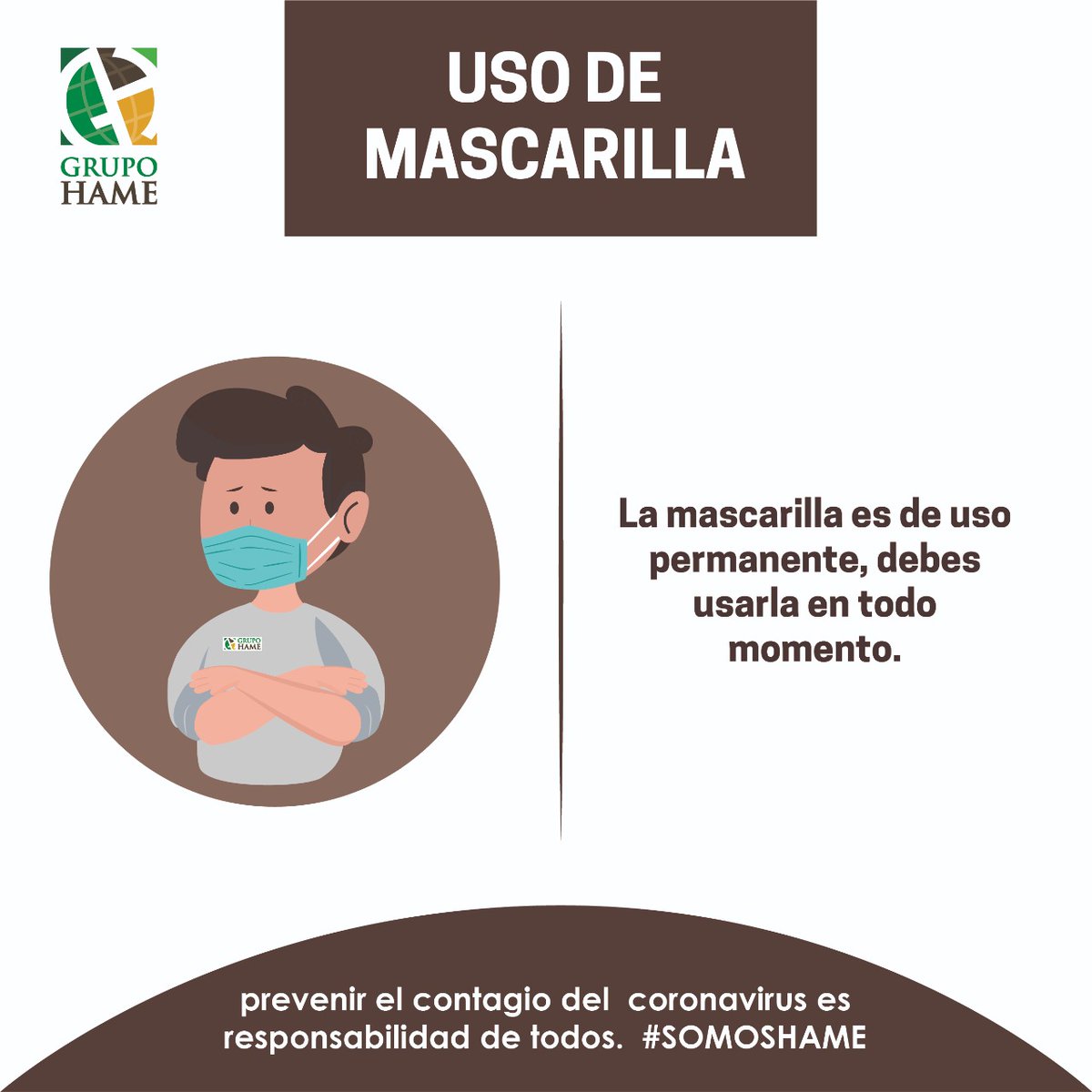 REPSAPeten's tweet photo. La mascarilla es de uso permanente, debes usarla en todo momento.

#JuntosSaldremosAdelante #SomosHAME https://t.co/MCnsl4UvYn
