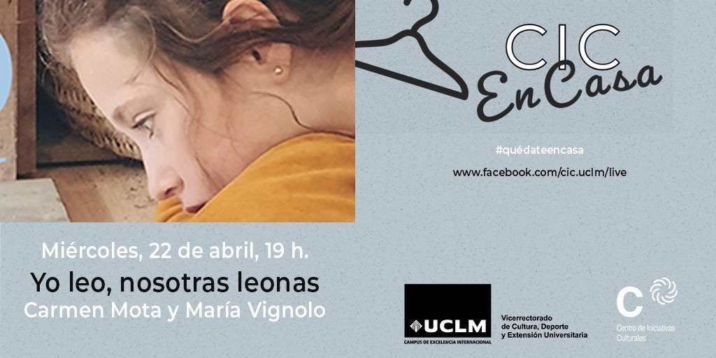 Mañana seguimos celebrando el #DiaDelLibro con "Yo leo, nosotras leonas" <a href="/_CarmenMota/">Carmen Mota</a> y María Vignolo en #CICenCASA en el canal facebook.es/cic.uclm/live <a href="/ViceCuencaUCLM/">Vice_Cuenca_UCLM</a> <a href="/uclm_es/">Universidad de Castilla-La Mancha</a>