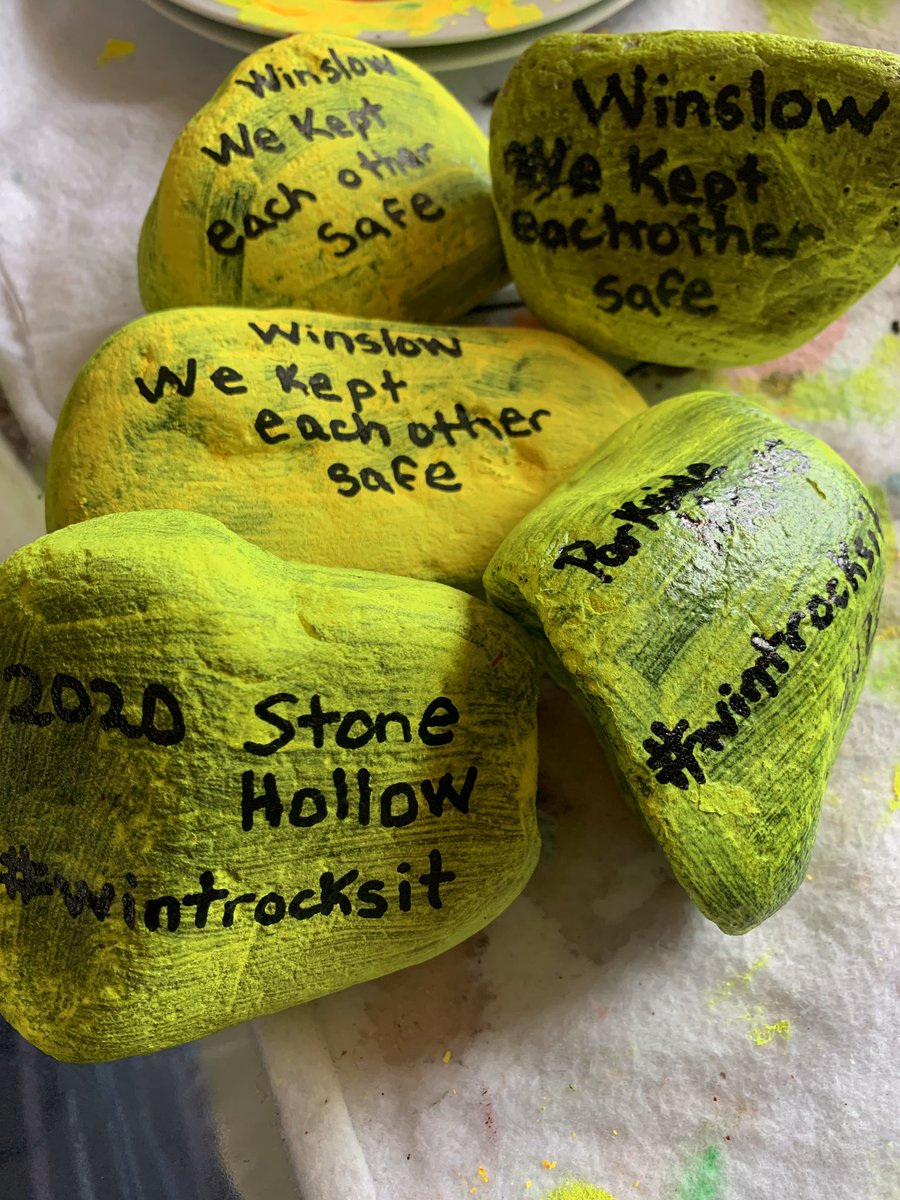 Making #kindnessrocks for my town. 1 for each development. Hope people will find them when they’re walking around &amp; smile. A lot more to paint! #EarthDay #WereAllInThisTogether #winslownj #NJThanksYou #COVID19 #teensquarantined