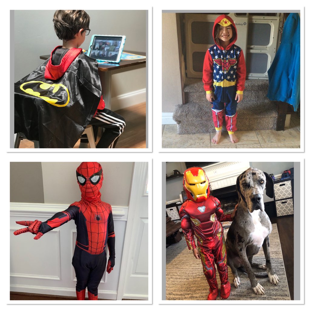KaneCFES's tweet photo. Virtual spirit days are just as fun! Superhero day! #VBAlwaysLearning #cfes #coltspride https://t.co/g4MyhfzAge