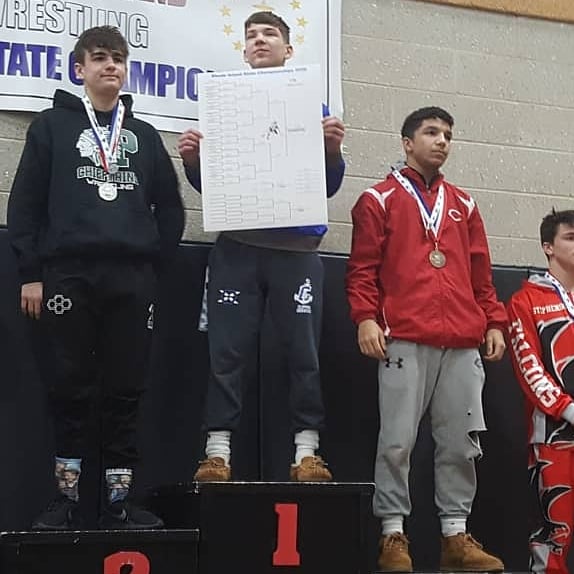 A big shout out to Cumberland's 1st Team All-State wrestlers!!! State Champions Aidan Faria, Brady Gillis, Mason Lynch.    Congratulations on well deserved All-State awards!