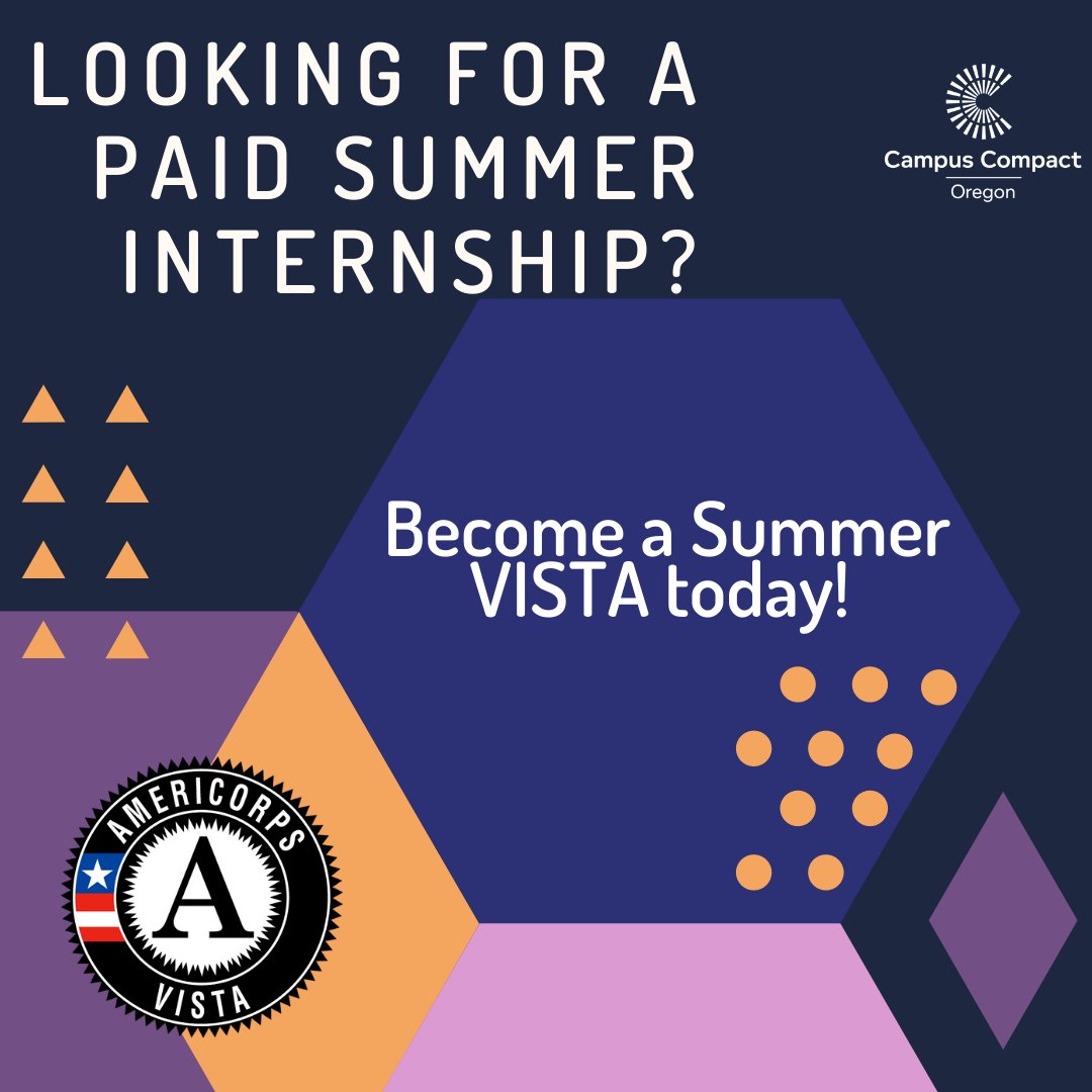 ORCompact's tweet image. Join Summer VISTA today! Looking for a paid summer internship working with youth in education, apply here! To learn more, visit our website, and fill out our interest survey below to learn more!

docs.google.com/forms/d/e/1FAI…
 - mailchi.mp/oregoncampusco…