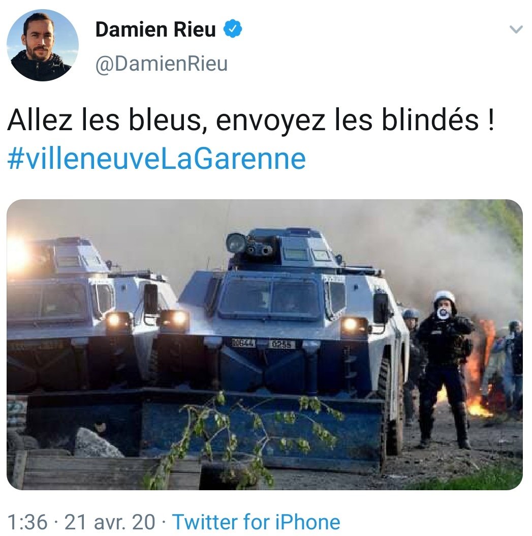 La fachosphère qui veut toujours envoyer l'armée dans les banlieues. Vous imaginez s'ils étaient au pouvoir ? Un scénario à la Trump (mais lui au moins a de l'argent, pas des emprunts russes). #VilleneuveLaGarenne48/52