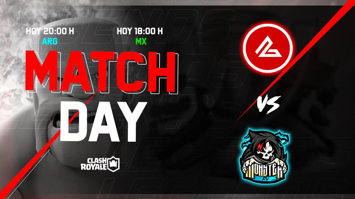 #MatchDay | #ClashRoyale 

Hoy empezamos nuestra participación en los clasificatorios de <a href="/OficialLNE/">Liga Nacional Esports</a> (20:00🇦🇷 /18:00🇲🇽) contra @RV_MONSTER_.
¡La mejor de la suertes para nuestros jugadores y a dejarlo todo en la arena!

#GoLegends
