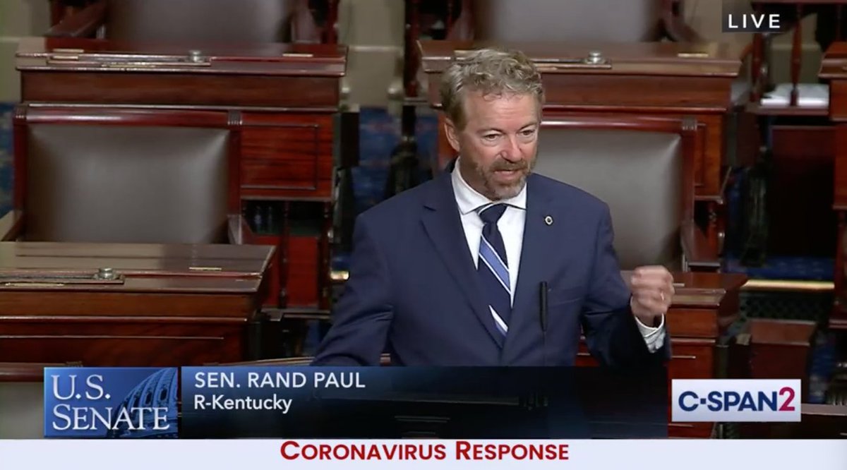 So y'all can tune in for some more hot takes, this time from  @RandPaul:  https://www.c-span.org/networks/?channel=c-span-2"We can contain this disease without continuing the draconian lockdown of our economy... Reopening the economy requires Americans to rise above partisanship." #COVIDー19  #ampFW