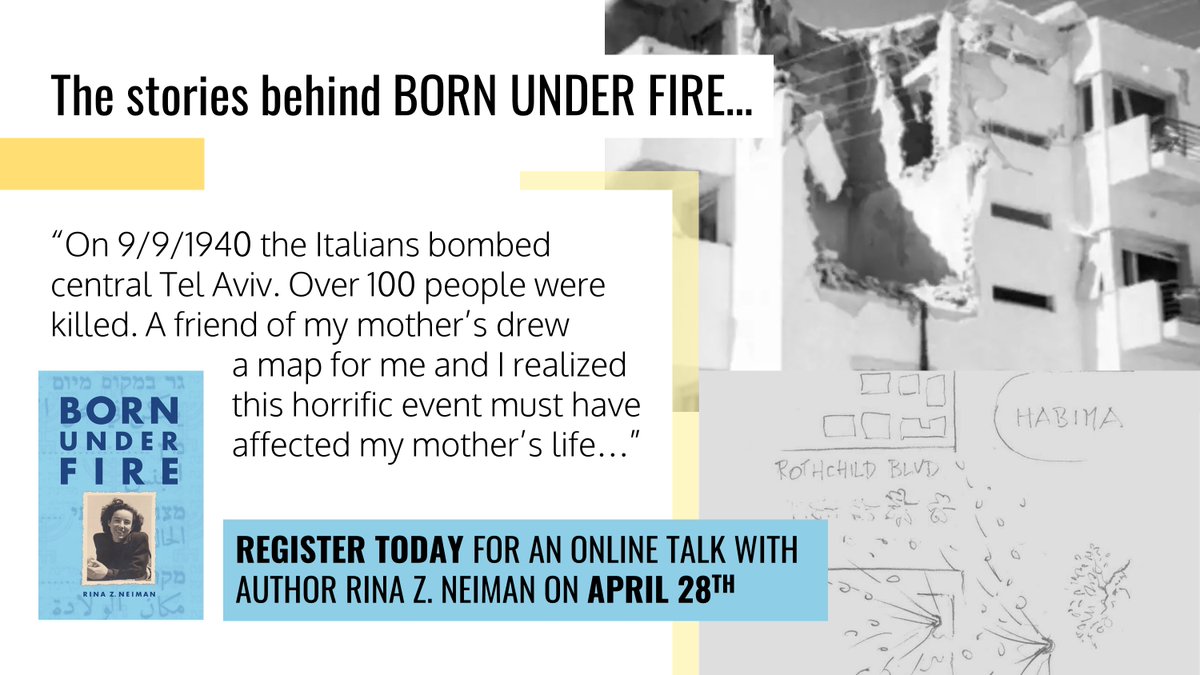 rinazneiman's tweet photo. Register today for the online book talk with Born Under Fire author Rina Neiman. Hear stories that inspired her historical novel.
Register for this webinar at https://t.co/m6fw0ZEXoz:
#israel #history #YomHaatzmaut #jewisheducation #Israel72 #distancelearning #BornUnderFire https://t.co/SNyRXahzjj