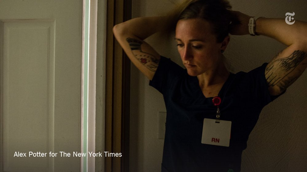 “My greatest fear in all of this is bringing the virus home to Pete, or someone else I love,” said  @alexkpotter, a photographer and emergency nurse in Providence, Rhode Island. “So for now, we wait in the quiet for what is yet to come.”  https://nyti.ms/2KotJAg 