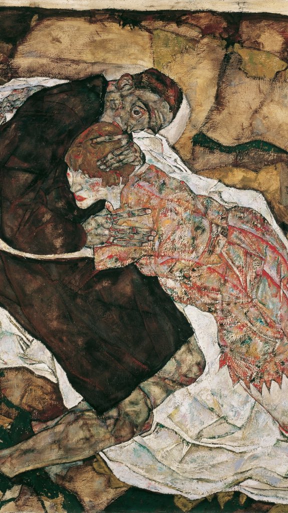 Egon Schiele 1 — Self-Portrait with Chinese Lantern Plant 2 — Death and the Maiden 3 — Female Nude 4 — Portrait of Wally