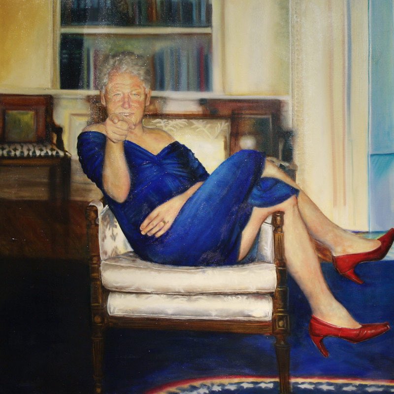 I mean, Epstein had a painting in his house of Bill Clinton, they were pretty close, I’m sure he’d be at his daughters wedding. (Here’s that painting. No joke.)