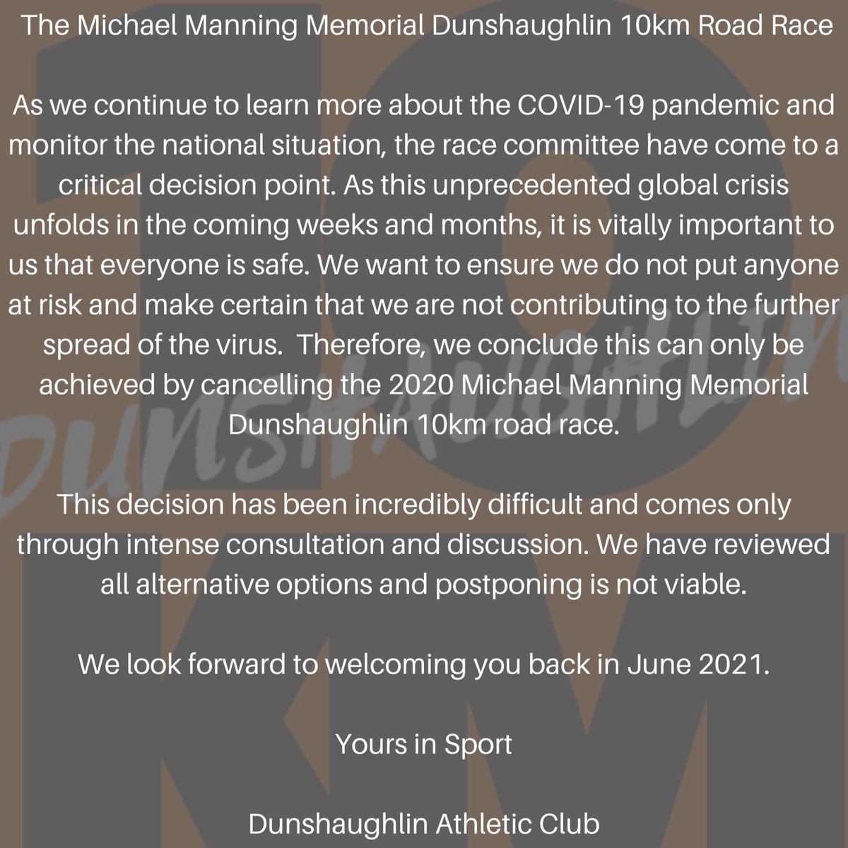 DunshaughlinAC's tweet photo. The Michael Manning Memorial Dunshaughlin 10km Notice

#DAC https://t.co/23A3RbNujS