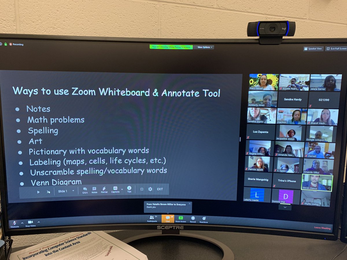 bcpsva's tweet photo. Hosted by the BCPS ITRTs, today’s virtual PD was a hit with over 83 participants.
Title: Zoom 2.0:
Topics covered: whiteboards, annotations, screen sharing, hosting features, chat windows, and lesson ideas.
#BrunswickStrong #C4LinVA #VA5CsAtHome #Vais4Learners https://t.co/AulKVNZ61m