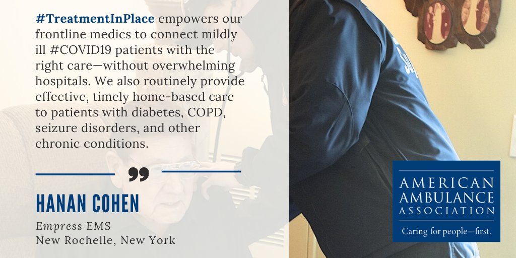 Empress #EMS serves at the epicenter of the #COVID19 pandemic. <a href="/EmpressEMS/">Empress EMS</a> medics routinely provide #TreatmentInPlace to vulnerable patients—even outside times of national disaster. Please ask <a href="/CMSGov/">CMSGov</a> and Congress to reimburse for this! #NotJustaRide #AlwaysOpen <a href="/NYCEMSwatch/">NYC EMS Watch</a>