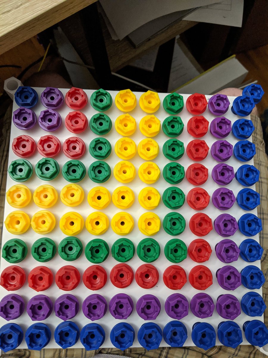 RyanMelton_7's tweet photo. While not exactly #tmwyk, my son (3.5) followed a pattern card to make half of this, and I asked him to mirror it.  We're now admiring the patterns and counting. https://t.co/6iq9TYZaVr