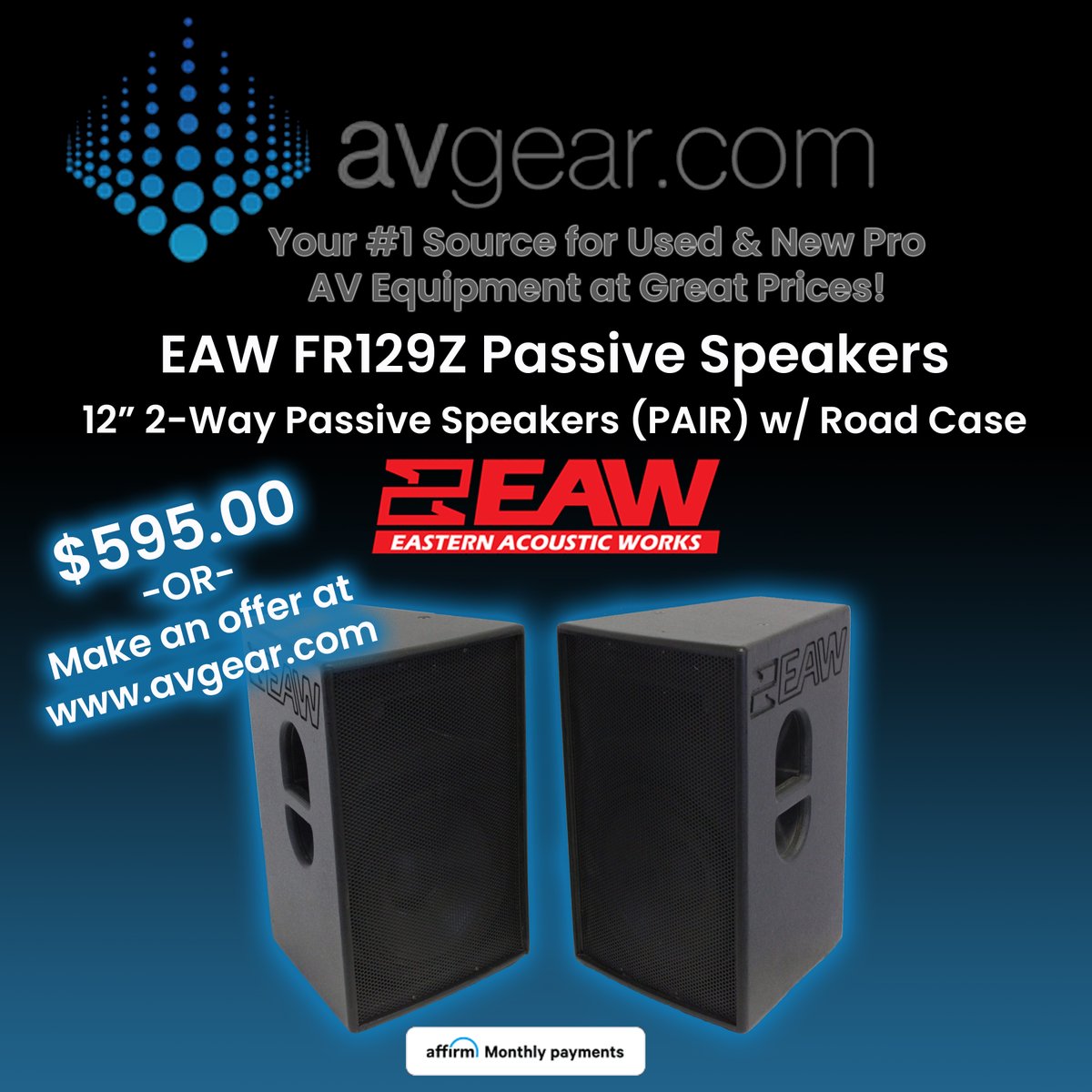 avgearcom's tweet photo. Hot deals on used Pro #Audiovisual gear only at https://t.co/ENrpuOWMn0! 

#AVGear #AVGearUS #AVTweeps #ProAudio #SoundTech #AVGeeks #EAW #Speakers #Production #Music #LiveMusic #EasternAcousticWorks #AV #ProAV #AVTech https://t.co/ncRyGdPzro