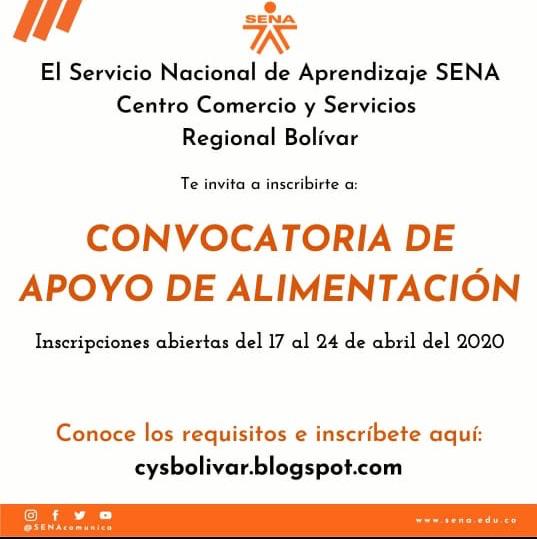 ylromeroSub's tweet photo. 🗣️ Aprendiz de Titulada del #CentrodeComercioyServicios de  @SENAenBolivar esta información es para Ti👩‍🍳💇👩‍💻👈 Los invitamos a qué se inscriban en la I Convocatoria de Apoyo de Alimentación de 2020 que se encuentra en el blog del Centro de Formación https://t.co/TMyH1PxUZJ https://t.co/i5JOKmCSYJ
