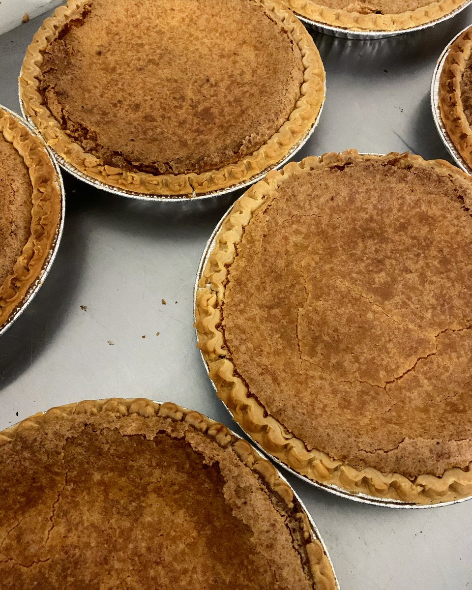 charliesnooga's tweet image. If you know, you know. Baked 9 this morning, down to 6! Doing more chess pies tonight, and chocolate chip cookie dough is chilling for the afternoon. I’m trying, y’all. 🤣♥️🤷🏼‍♀️ #charlieschattanooga #chattanooga #chesspie