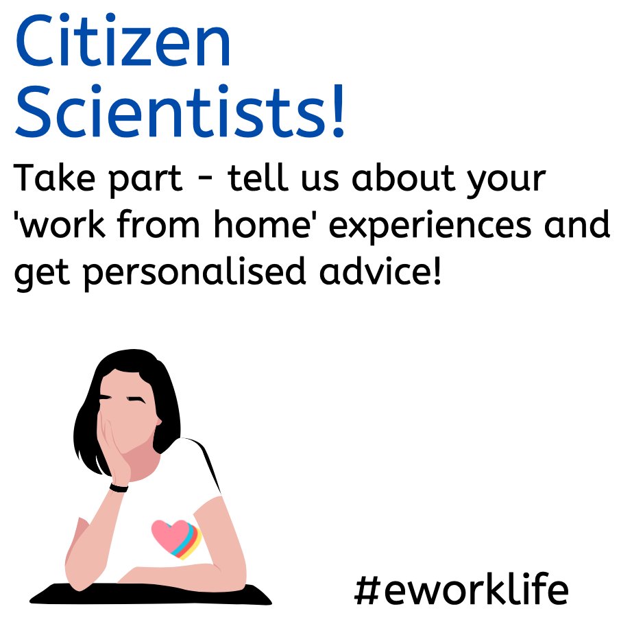 eWorkResearch's tweet photo. How do you feel about #WorkingFromHome ? ✍️ Tell us and get free personalised advice from UCL researchers! https://t.co/lwhlwHTRjt #CitizenScience #WFH https://t.co/QyGtnyVwmu