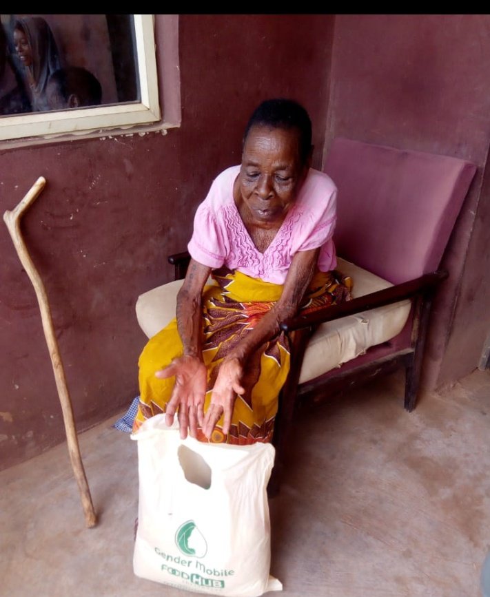Our  #EkitiFoodHub Team visited Mama Alice at Iworoko Ekiti today supported her with our little food relief items