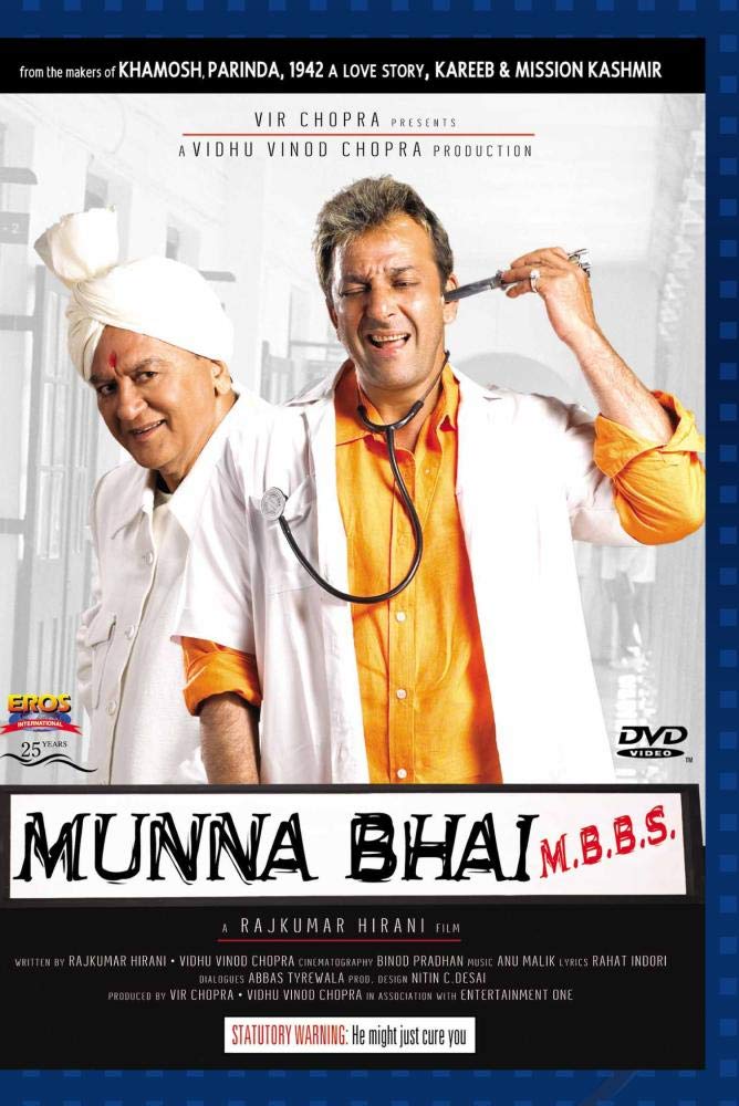 64th Bollywood film:  #MunnaBhaiMBBS A funny (and emotional!) comedy superbly led by Sanjay Dutt and Arshad Warsi. Having the Dutts father and son together on screen was quite nice too. The good sentiments got pushed a little hard at some points, but it is an enjoyable film!