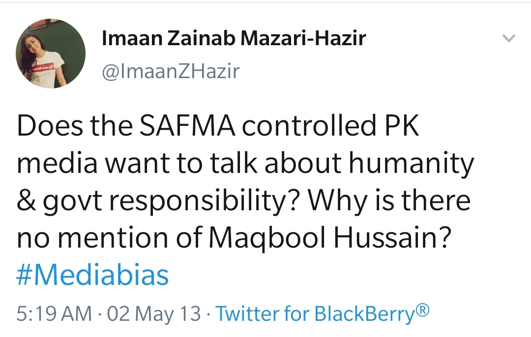 As per Imaan Mazari:1/ Media anchors are agenda-driven.2/ Pak Media is funded & controlled by India3/ No newspaper in India bash their own country but in Pak media is sold out.