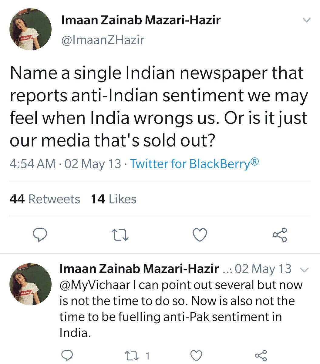 As per Imaan Mazari:1/ Media anchors are agenda-driven.2/ Pak Media is funded & controlled by India3/ No newspaper in India bash their own country but in Pak media is sold out.